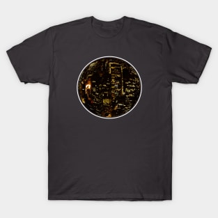 New York City at Night from the Air 1971, Sphere Series T-Shirt